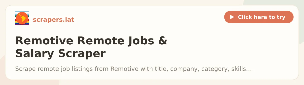 Remotive Remote Jobs & Salary Scraper