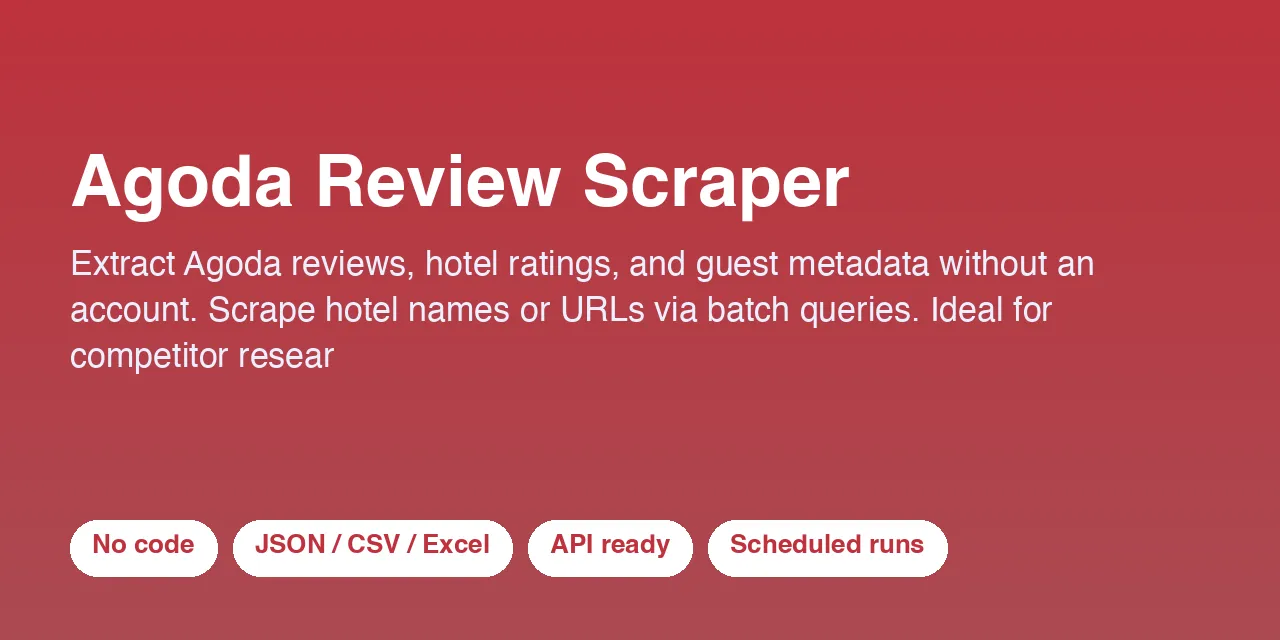 Agoda Review Scraper - scrape data with Apify
