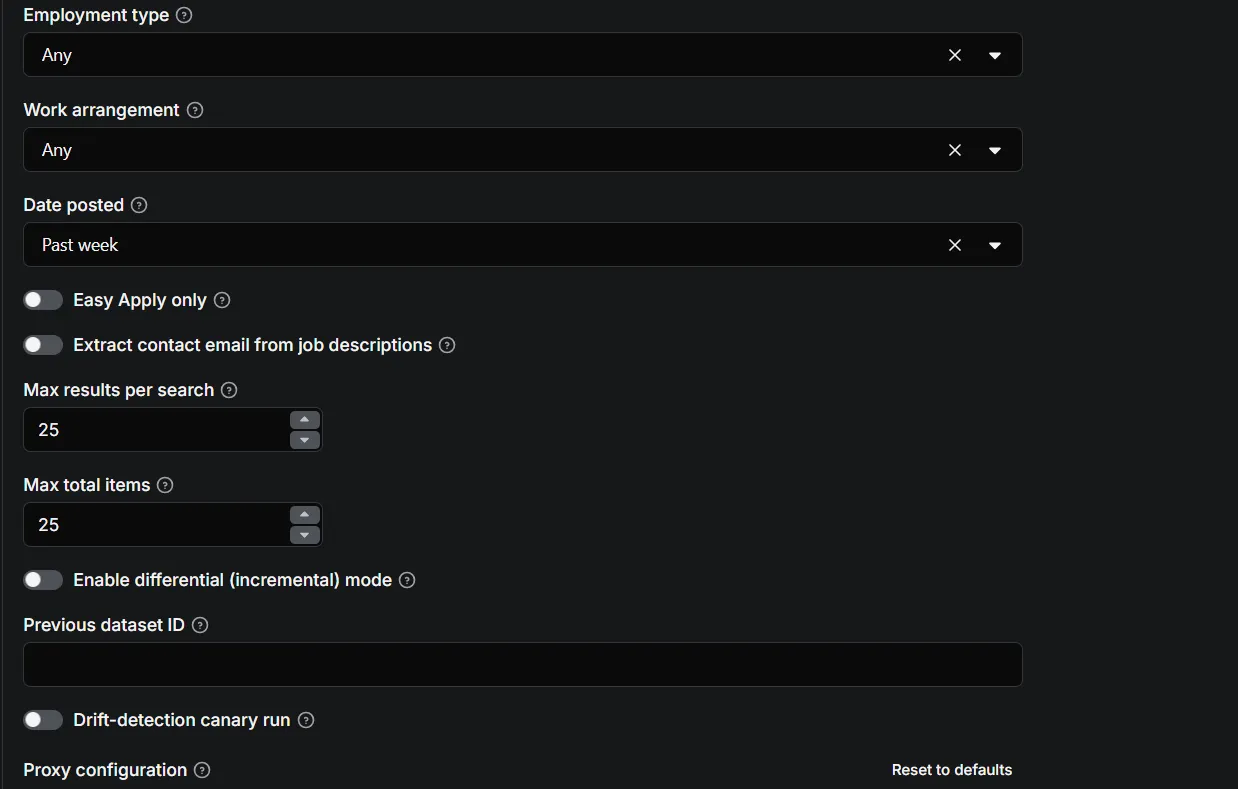 Screenshot: company profile