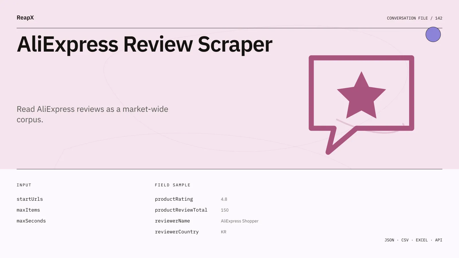 AliExpress Review Scraper interface