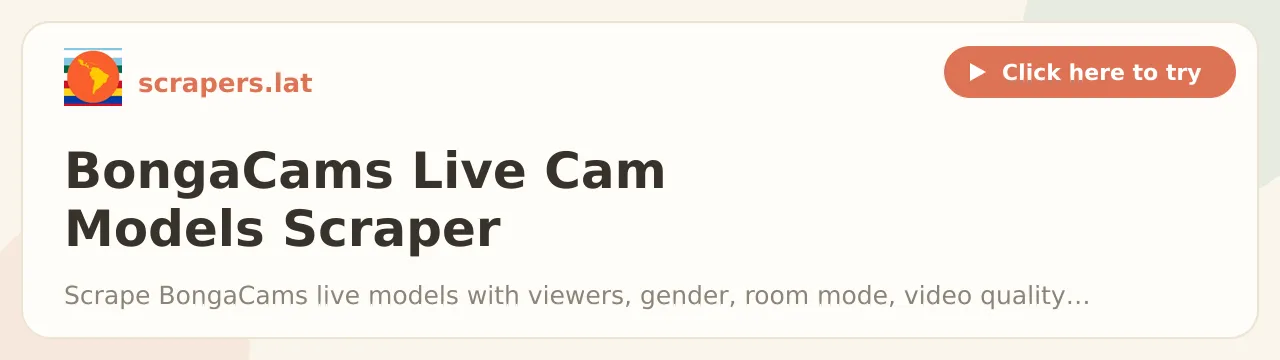 BongaCams Live Cam Models Scraper