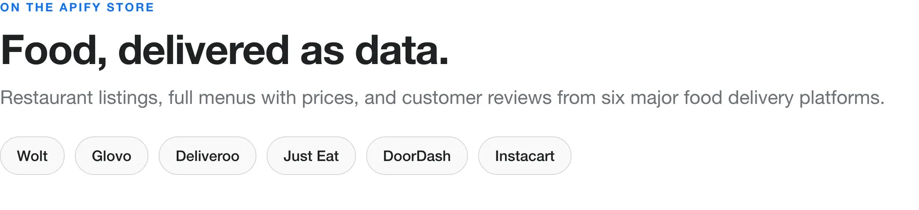 Food Delivery Scraper: menus, prices, and reviews from six delivery platforms