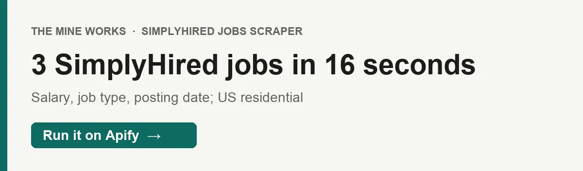 3 SimplyHired jobs in 16 seconds