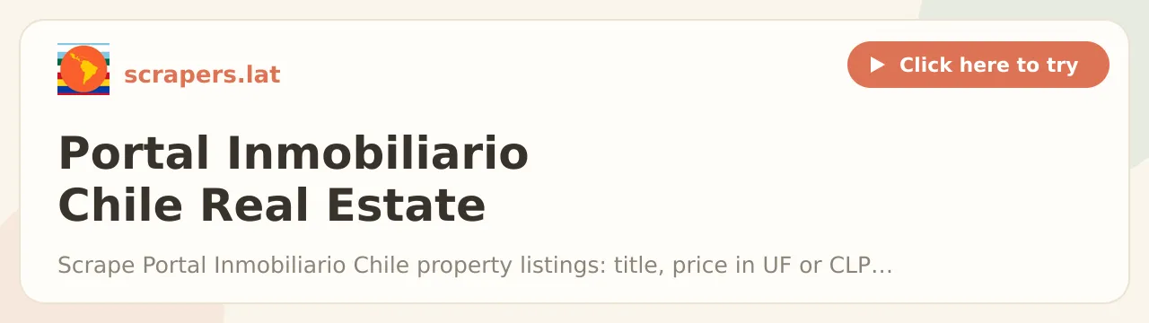 Portal Inmobiliario Chile Real Estate Listings Scraper