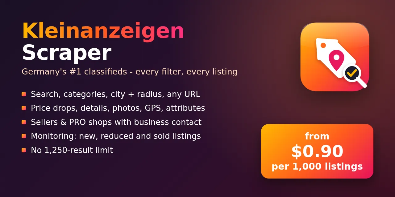 Kleinanzeigen Scraper by FlareWOW