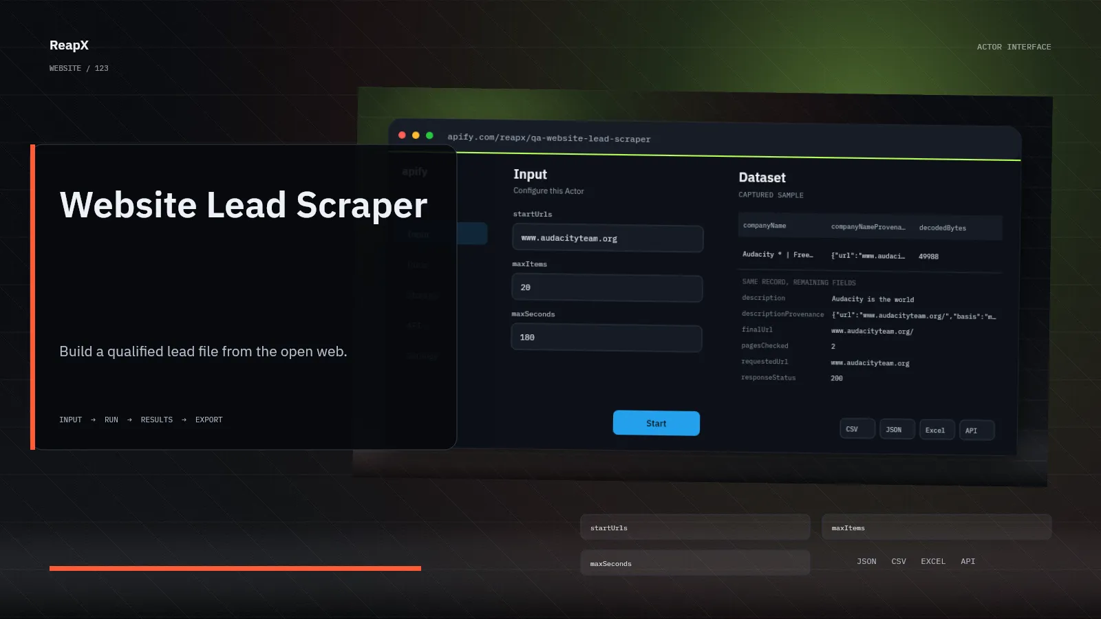 Website Lead Scraper interface