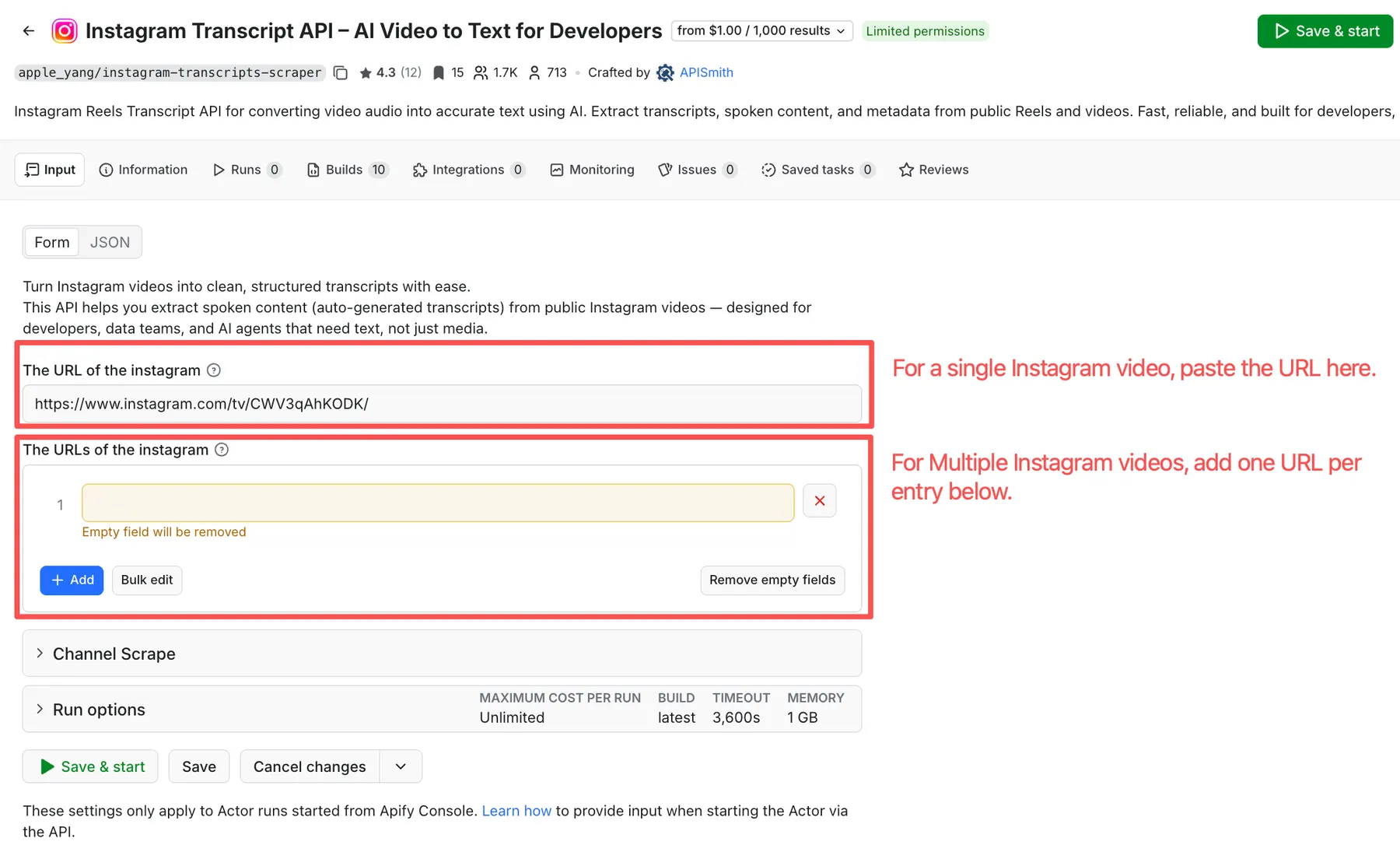 Apify Console Quick Start