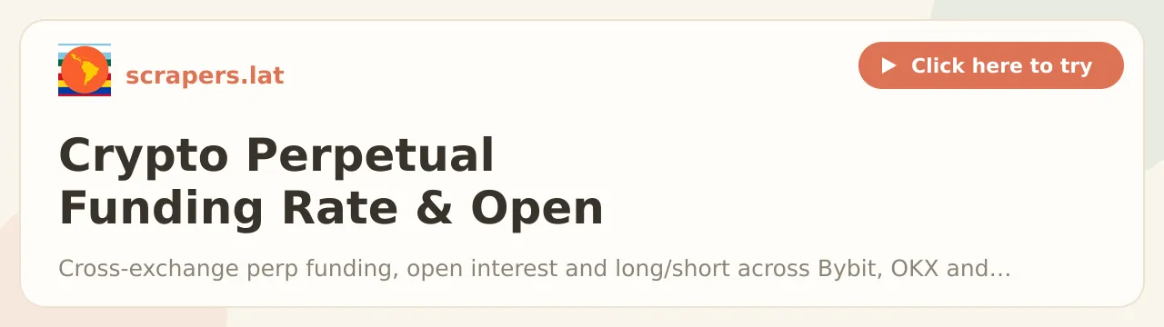 Crypto Perpetual Funding Rate & Open Interest Scraper