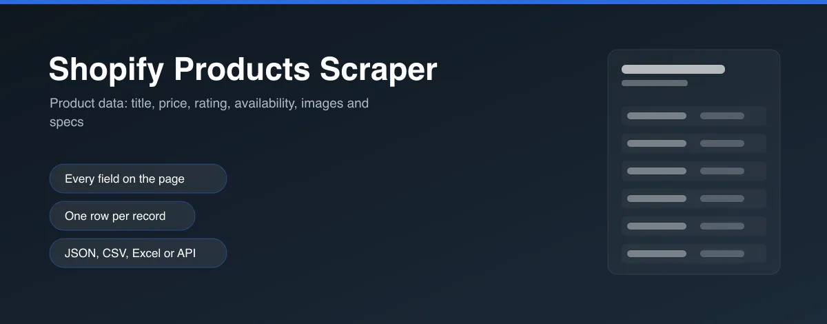Shopify Products Scraper hero