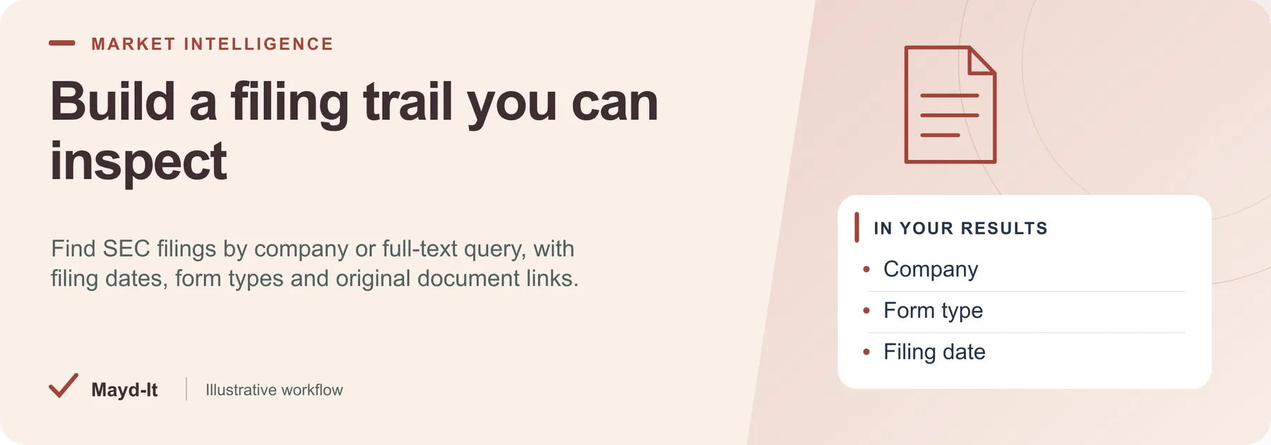 Build a filing trail you can inspect — illustrative workflow