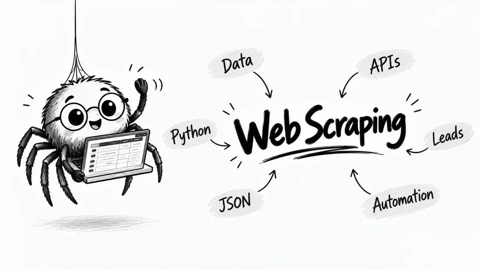 Cute Spider Web Scraping Sketch