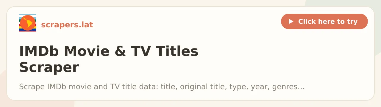 IMDb Movie & TV Titles Scraper