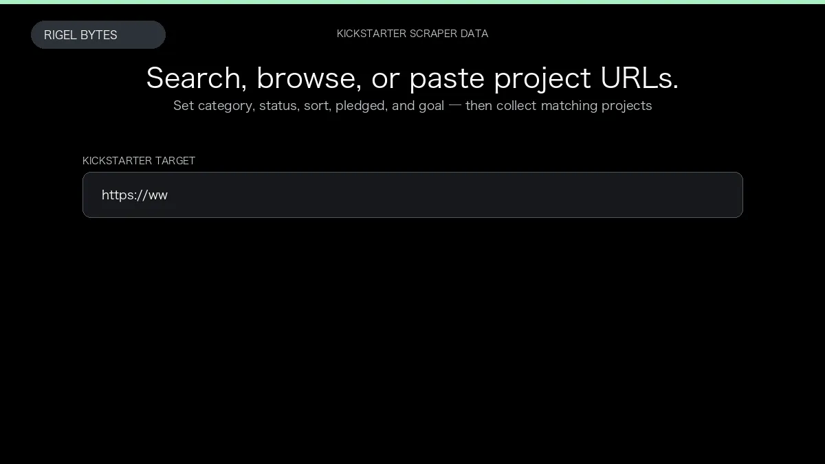 Kickstarter Scraper — input to structured data