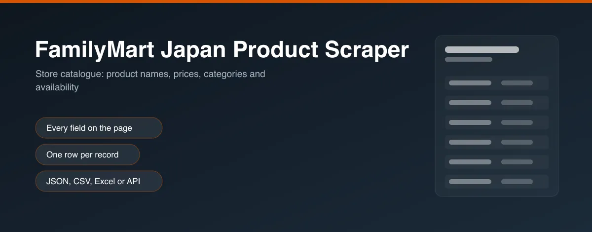 FamilyMart Japan Product Scraper hero