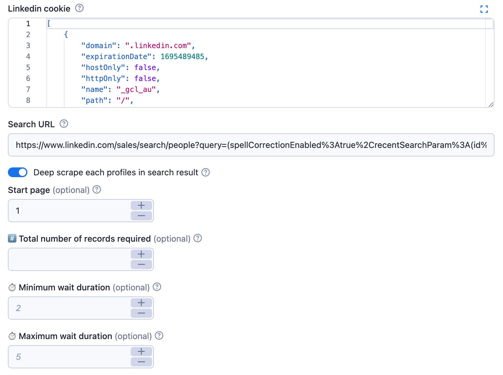 Sales navigator data extractor options