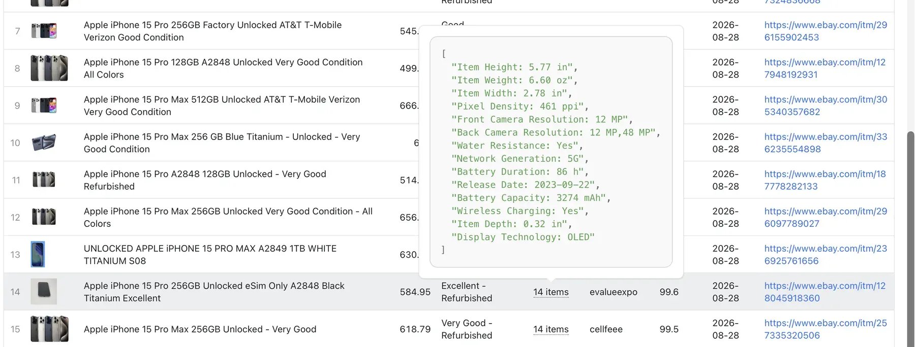 eBay Sold Items Scraper Live Benchmark - 247,798 sold listings extracted in 63 seconds