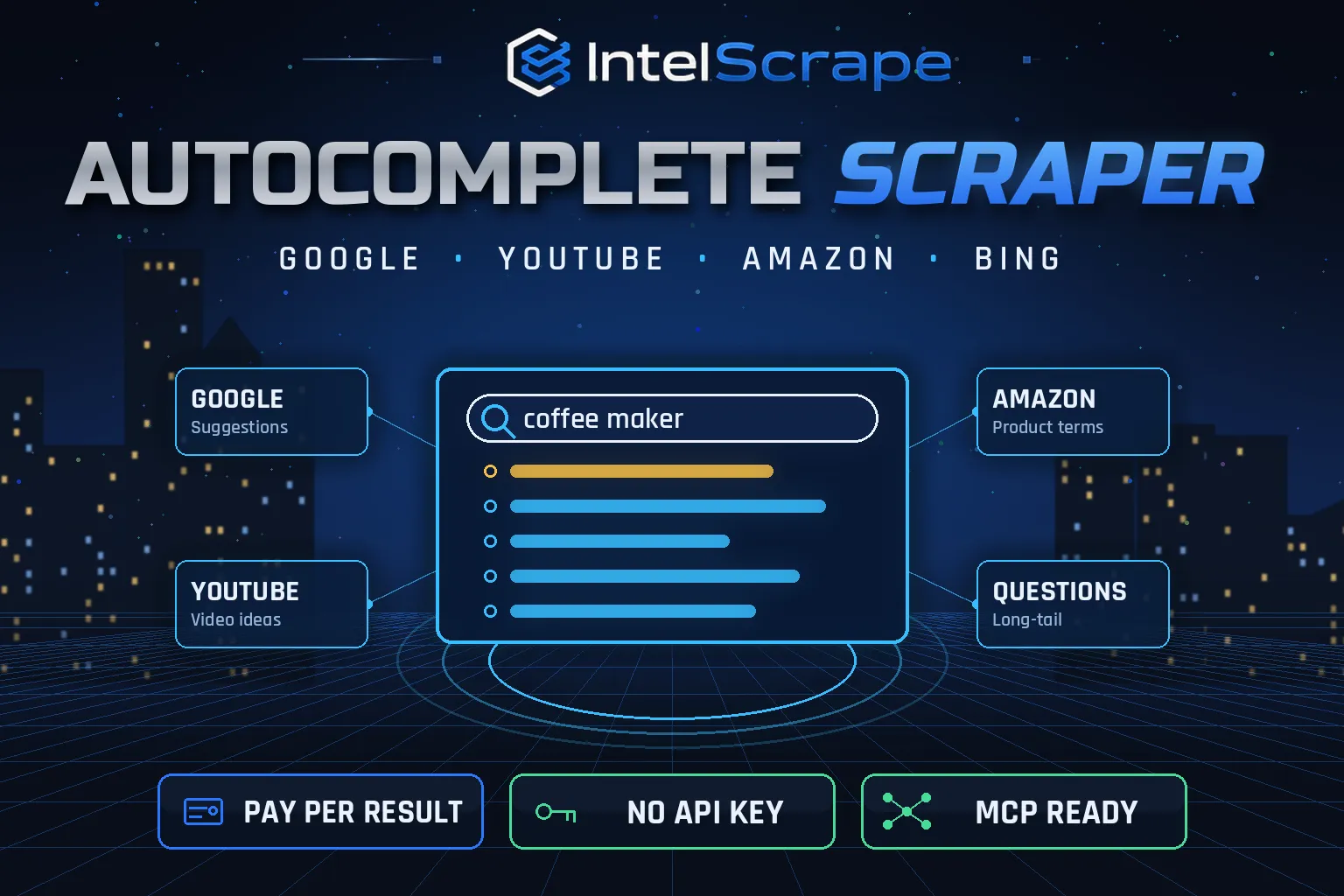 Google Autocomplete Scraper — Google, YouTube, Amazon & Bing