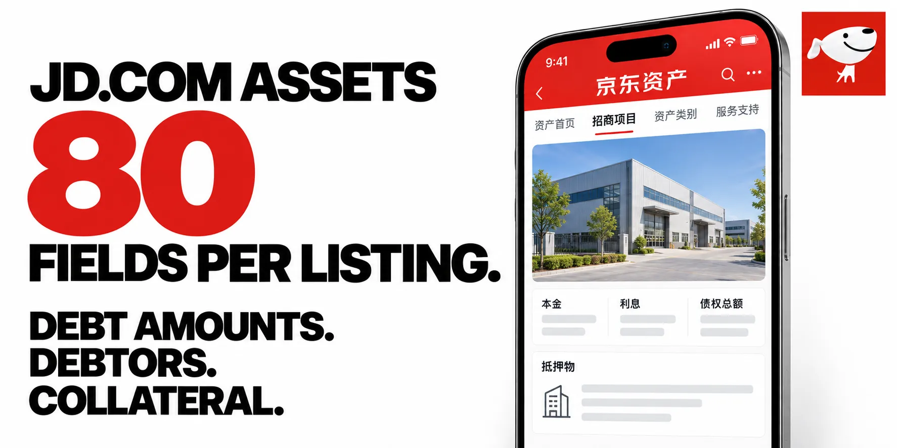 80 FIELDS PER LISTING. DEBT AMOUNTS. DEBTORS. COLLATERAL.