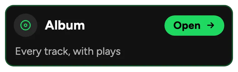 Spotify album scraper: full track listing with play counts and label