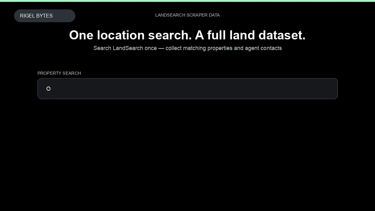 LandSearch Scraper — input to structured data