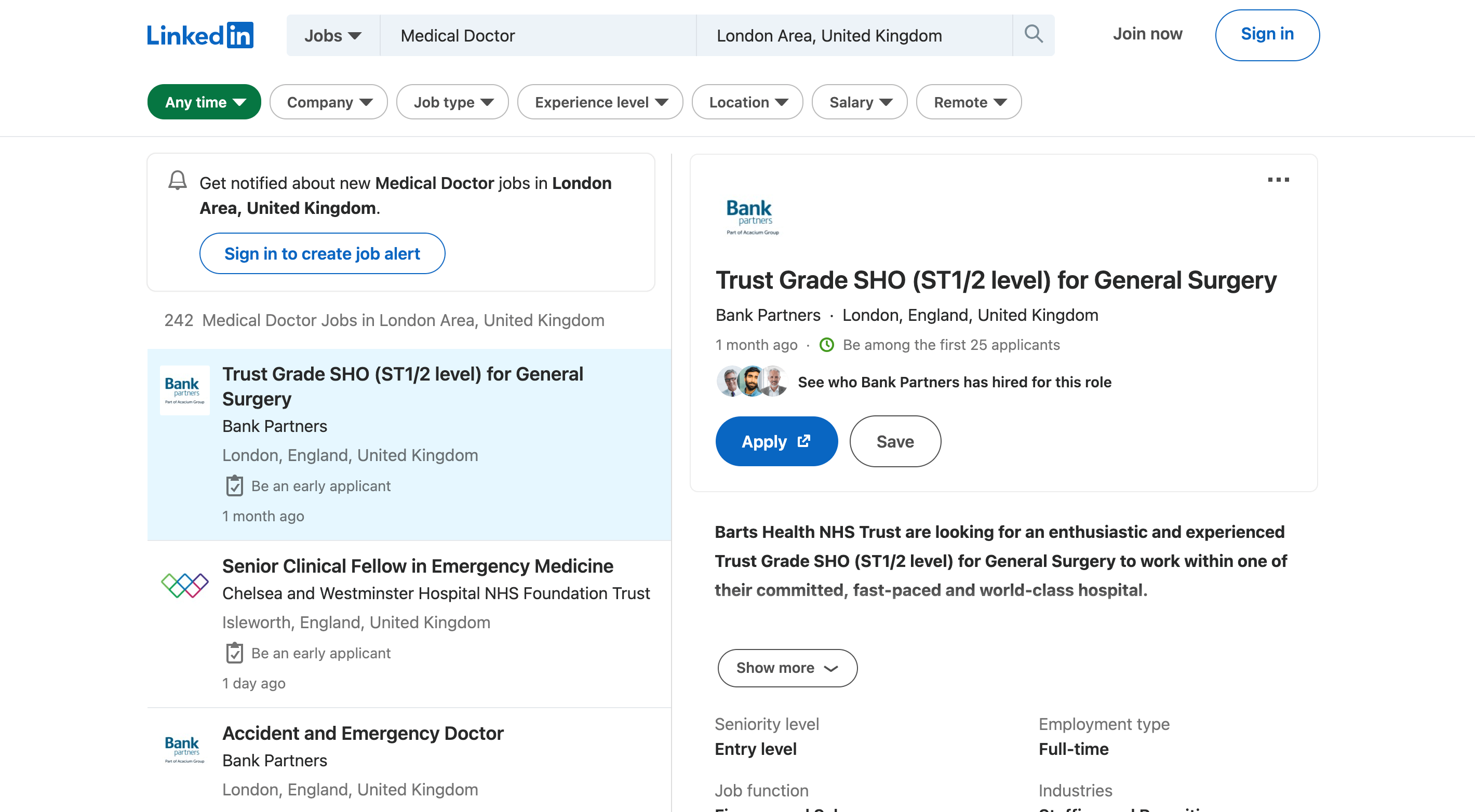 Example Job from the LinkedIn that the Apify LinkedIn Jobs Scraper Can Collect