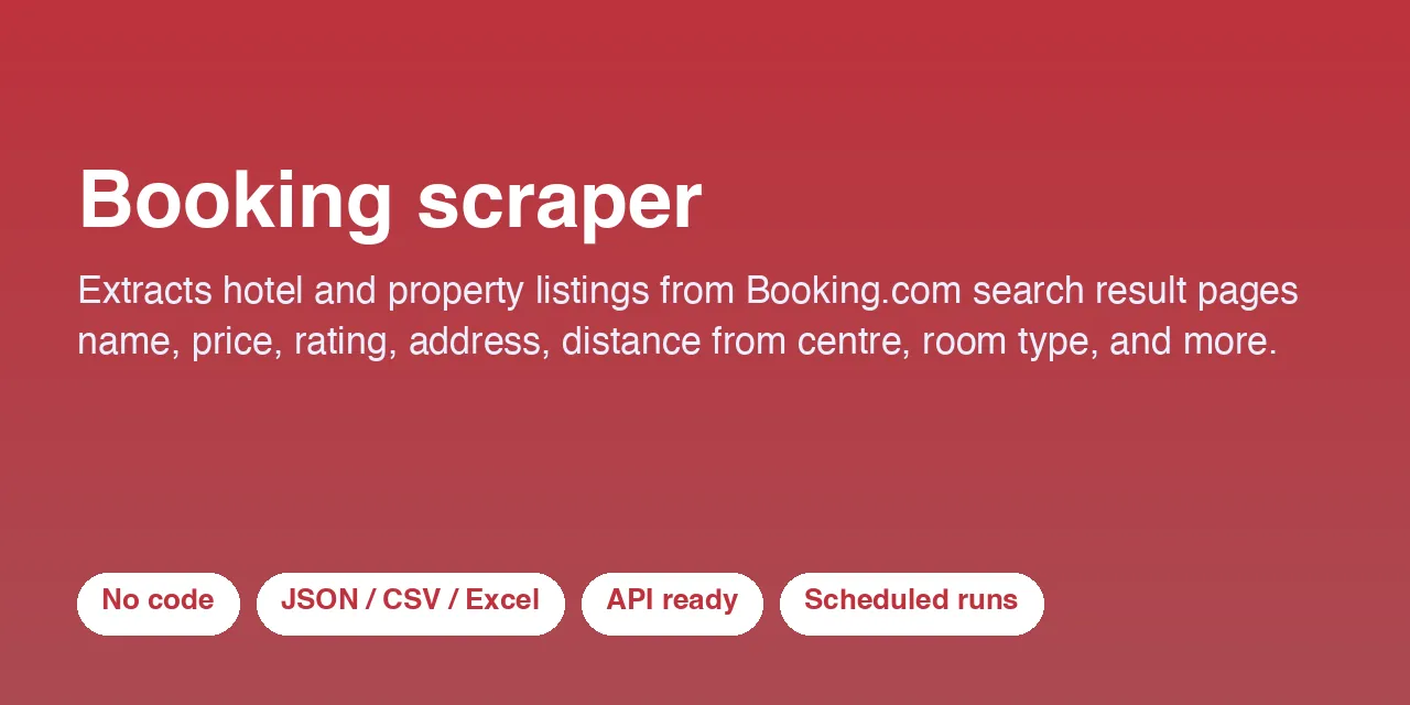 Booking scraper - scrape data with Apify