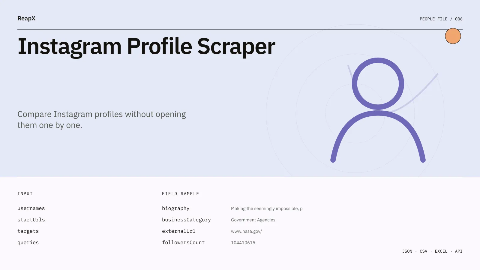 Instagram Profile Scraper interface