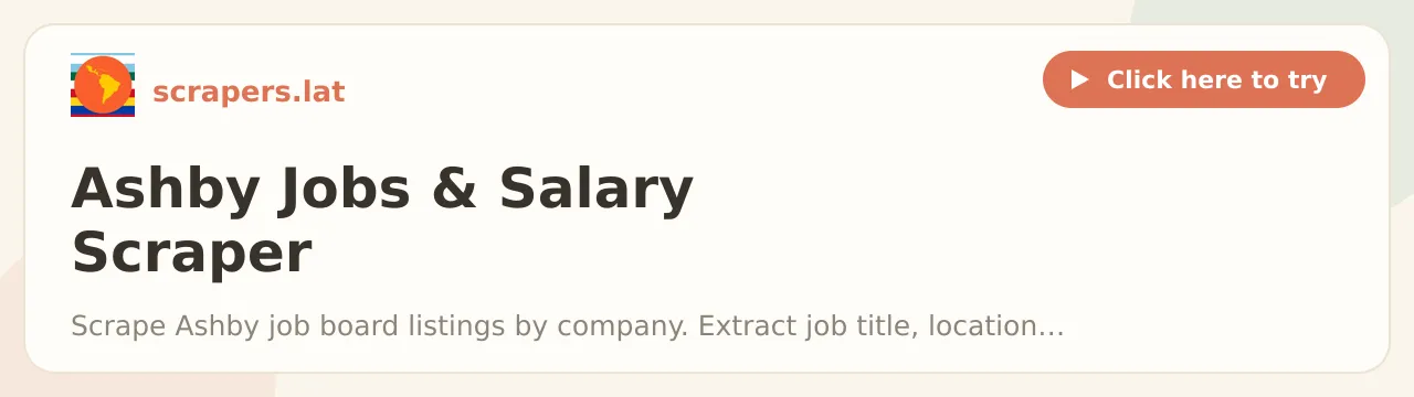 Ashby Jobs & Salary Scraper