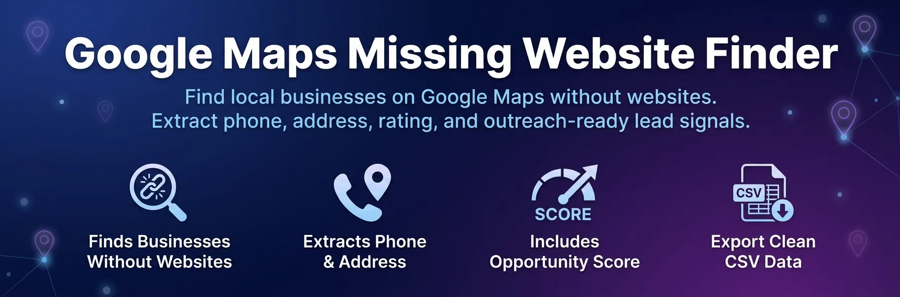 Google Maps Missing Website Finder