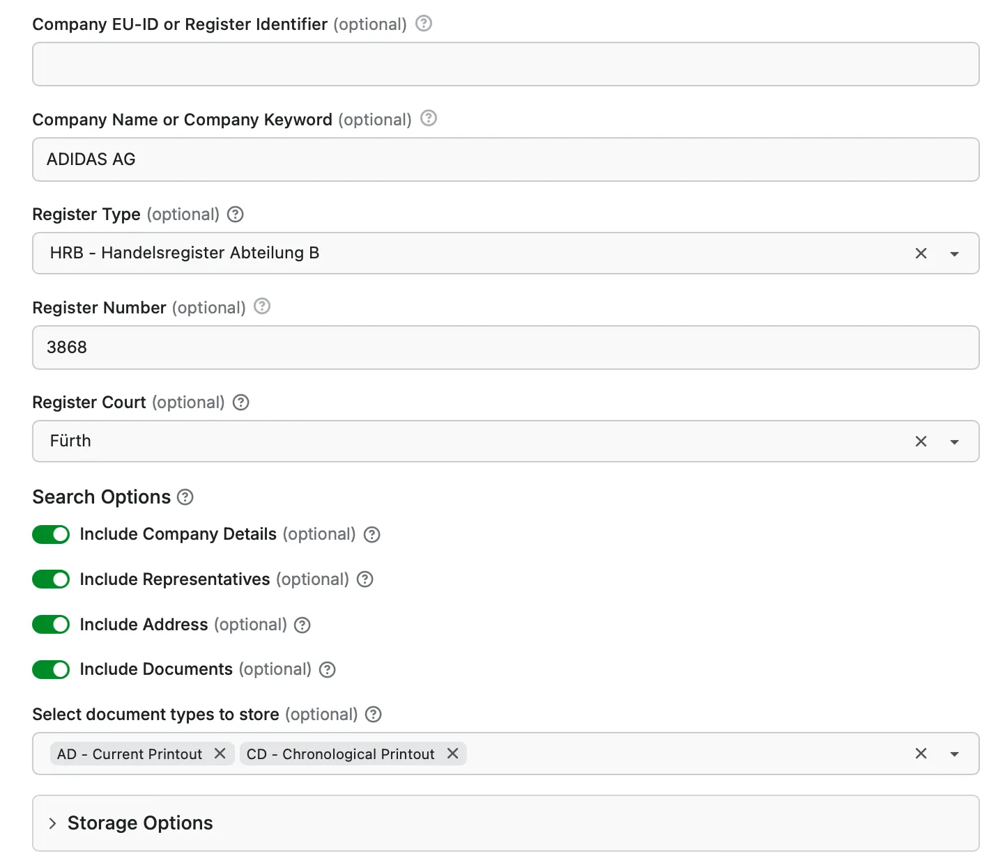 Scraper Sample Input