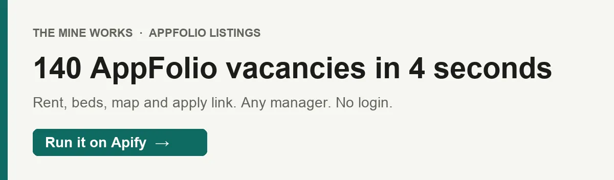 140 AppFolio vacancies in 4 seconds