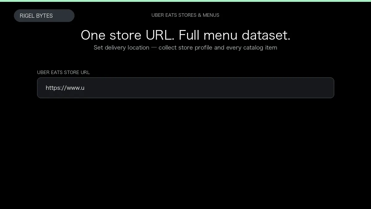 Uber Eats Scraper — input to structured data