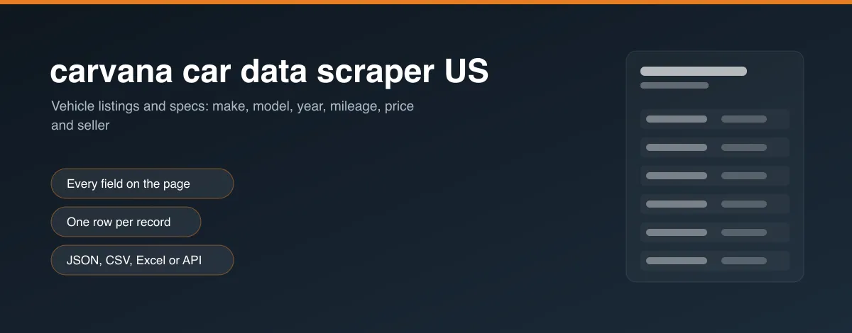 carvana car data scraper US hero