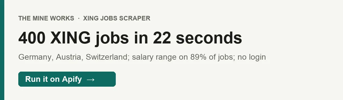400 XING jobs from Berlin and Munich in 22 seconds