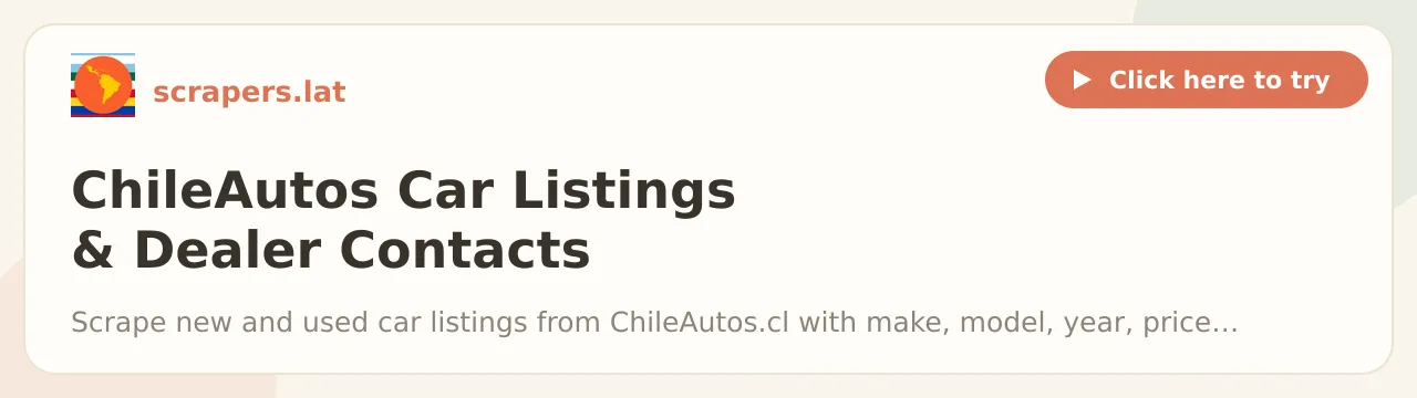 ChileAutos Car Listings & Dealer Contacts Scraper