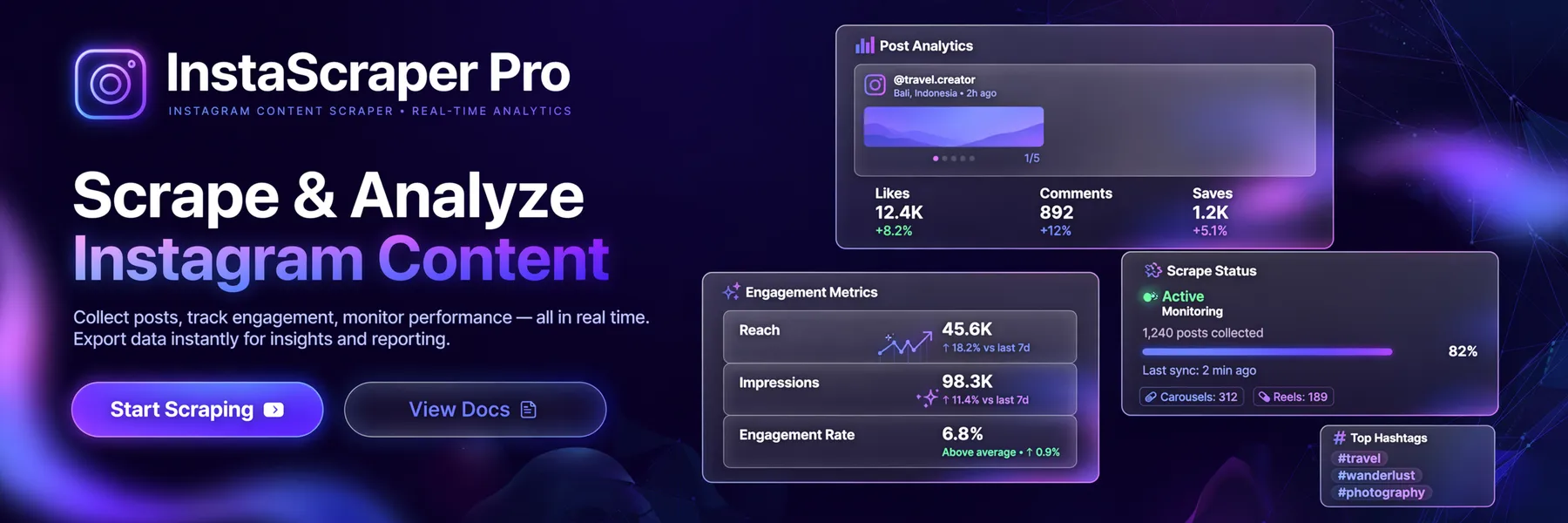 Instagram Post & Content Scraper Banner