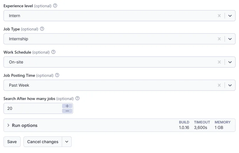 Rapid LinkedIn Scraper Input Example