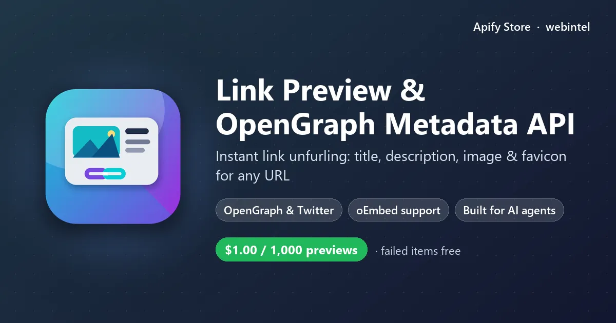 Link Preview & OpenGraph Metadata API