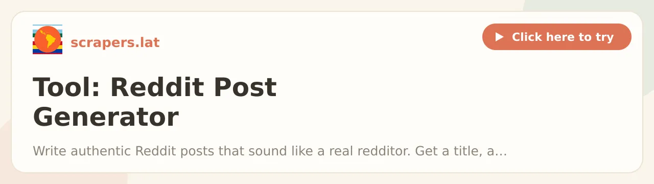 Tool: Reddit Post Generator