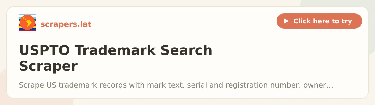 USPTO Trademark Search Scraper