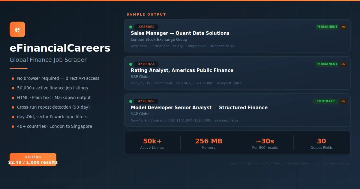 eFinancialCareers Scraper