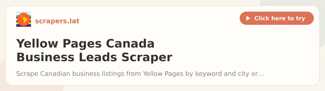 Yellow Pages Canada Business Leads Scraper