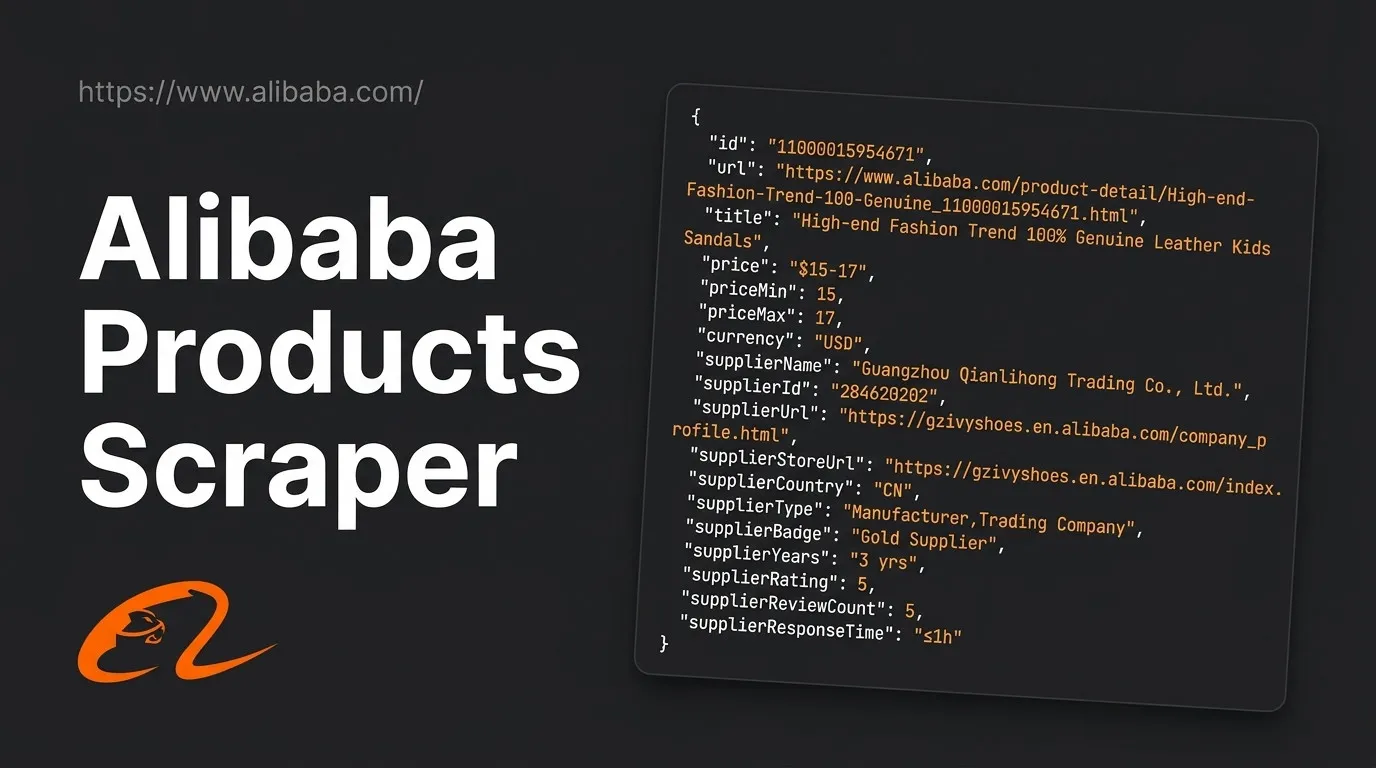 Alibaba Products Scraper - wholesale product, price, MOQ and supplier data cover