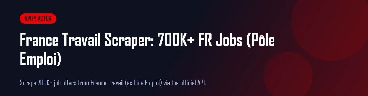 France Travail Scraper banner