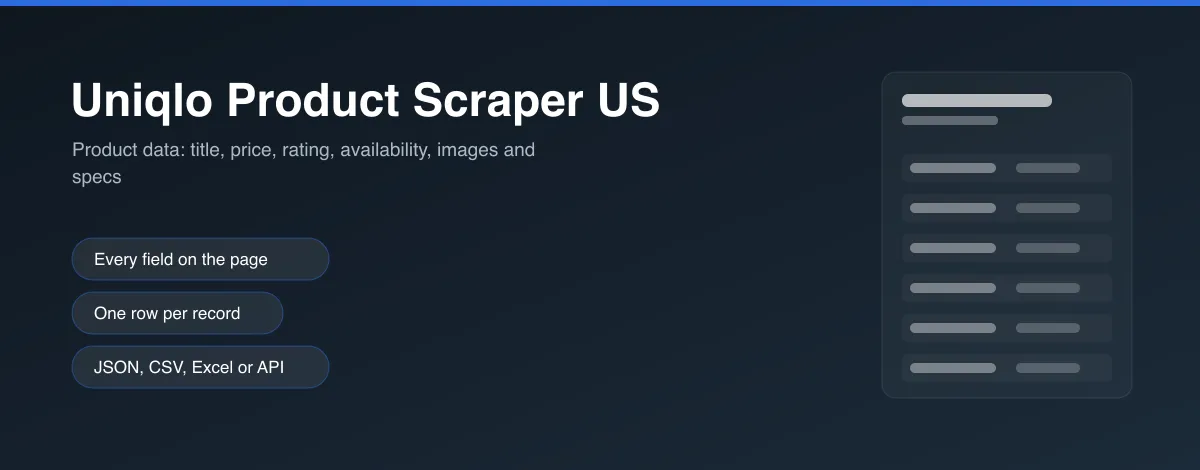Uniqlo Product Scraper US hero