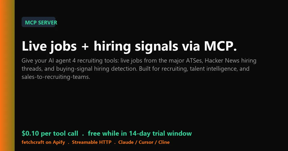 Jobs & ATS MCP Server - Greenhouse, Lever, Ashby, HN Hiring