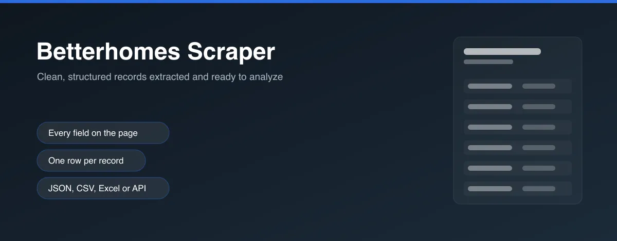 Betterhomes Scraper hero