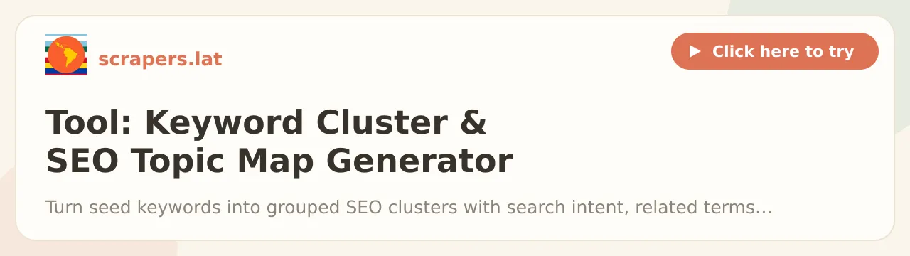 Tool: Keyword Cluster & SEO Topic Map Generator