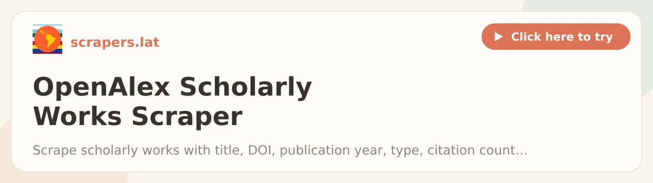 OpenAlex Scholarly Works Scraper