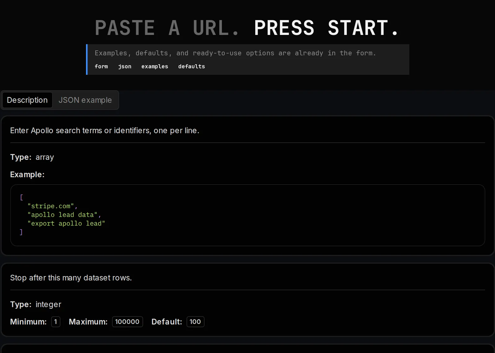Apollo Lead Scraper interface